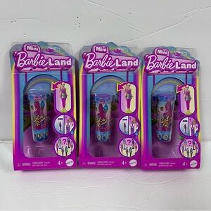 3x Mini Barbie Land Color Reveal 1.5" Doll Surprise Water Reveal Doll